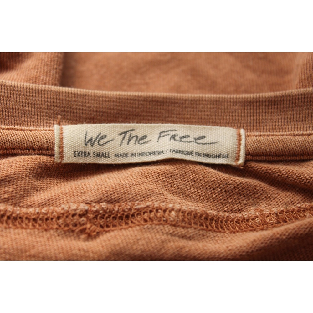 Free People We The Free Grunge Indie Sleaze Boxy Brown Cropped CC Tee Shirt XS - Picture 8 of 11